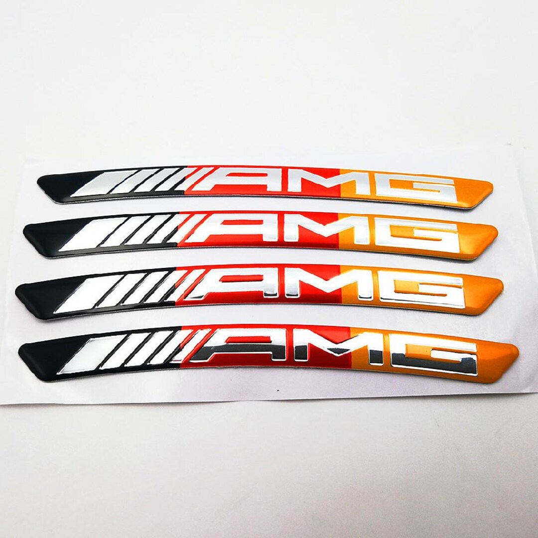 4 Pcs 9cm Metal AMG Wheel Rim Decals – Car Emblems for Mercedes Benz Wheels – Chrome Auto Stickers Badges for Rims, Car Accessories