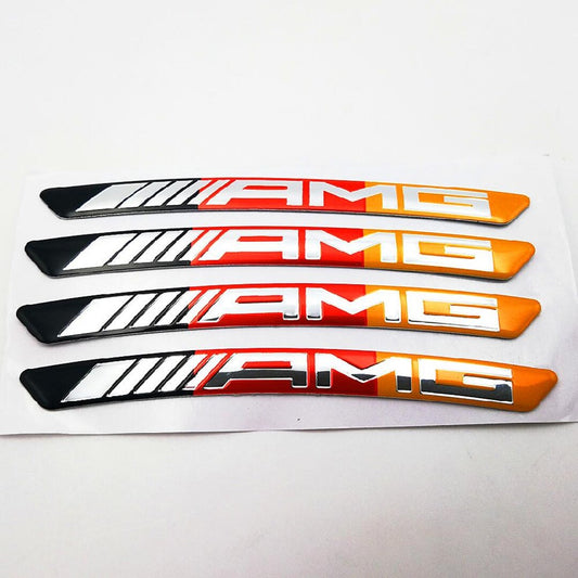 4 Pcs 9cm Metal AMG Wheel Rim Decals – Car Emblems for Mercedes Benz Wheels – Chrome Auto Stickers Badges for Rims, Car Accessories