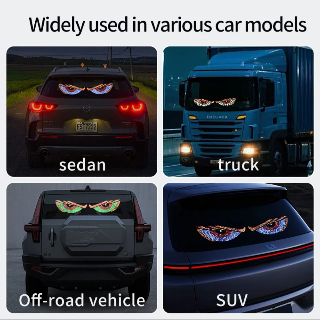 Devil Eyes Light for Cars, 2PCS LED Eyes for Car, Car LED Display, 2025 New Colorful Eye Lamp Soft Screen for Car Trucks Store Window