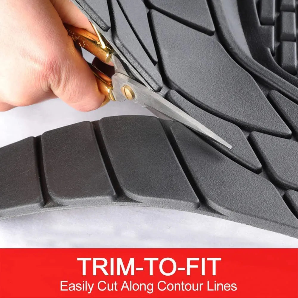 4 Piece Automotive Floor Mats Black Universal Fit Heavy Duty Rubber for all weather protection fits most Cars, SUVs, and Trucks