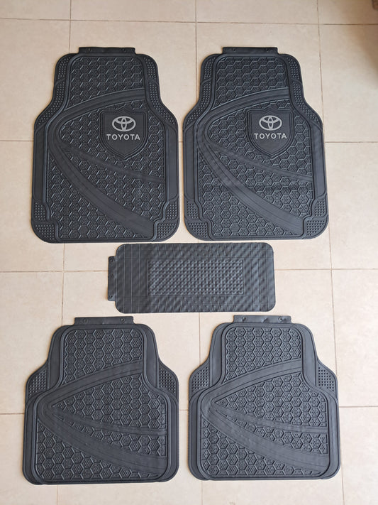 Toyota Premium Shield Design All-Weather 5PCS Floor Mats Set – Universal Fit for All Vehicles