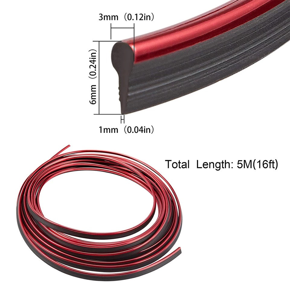 5 Meter Car Interior & Exterior Decoration Trim Strip line Dashboard