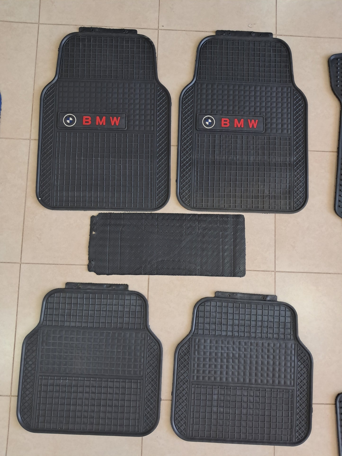 BMW Red Logo SportLine Rubber Floor Mats – Anti-Slip All-Season 5 Piece Set