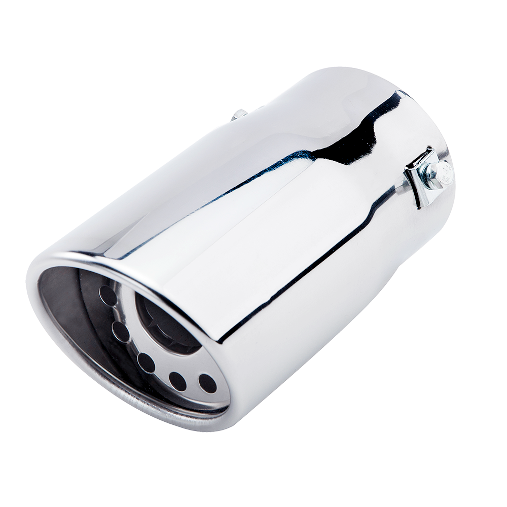 Exhaust Muffler 80mm Stainless Steel Bolt-on silver Angle-cut intercooled Tip A12X