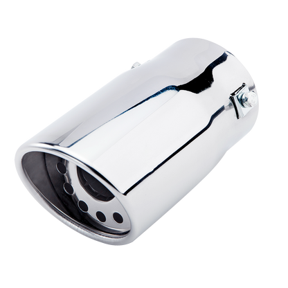 Exhaust Muffler 80mm Stainless Steel Bolt-on silver Angle-cut intercooled Tip A12X