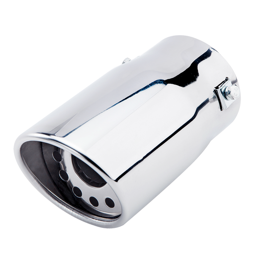 Exhaust Muffler 80mm Stainless Steel Bolt-on silver Angle-cut intercooled Tip A12X