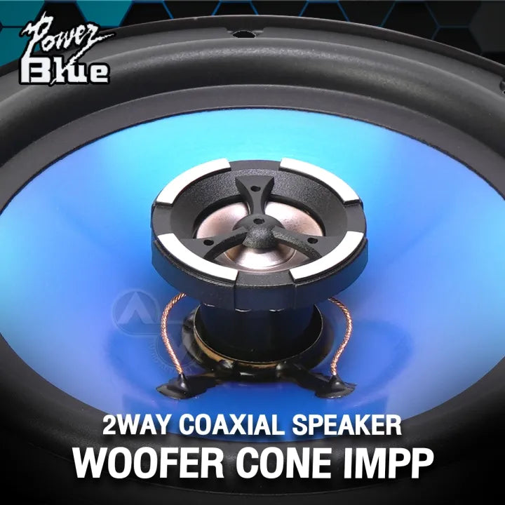 2-Piece 6.5 Inch 600W Car Coaxial Speakers with 30Hz-30KHz Frequency Response and 91dB Sensitivity