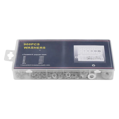 Steel Washer, 900pcs M3-M10 A3 Steel Plain Washers Spacer Assortment Set Fit for Screws Bolts, Screw, Flat Washers