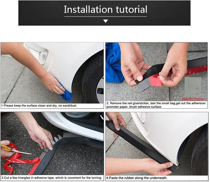 Universal Black Rubber Car Body Protector Front Lip Splitter Trim Bumper US