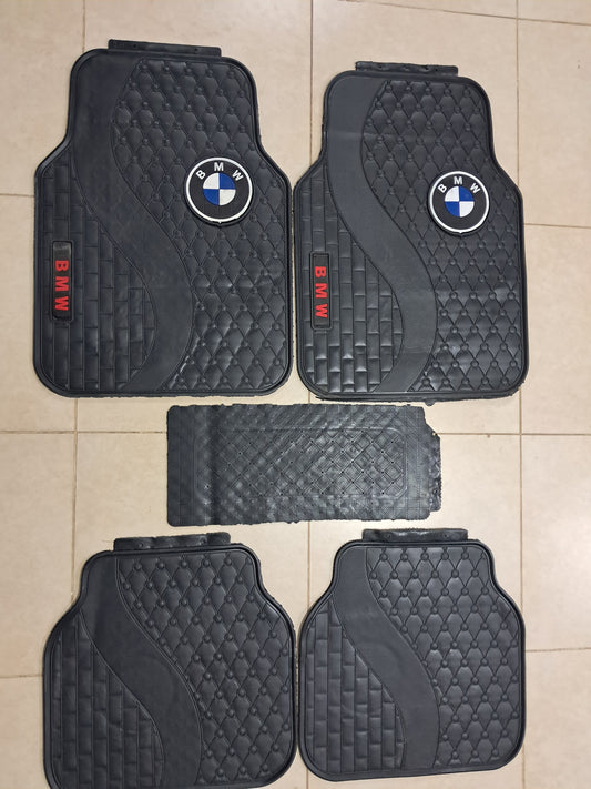 BMW 3D Luxury Rubber Floor Mats – Universal 5PCS Set