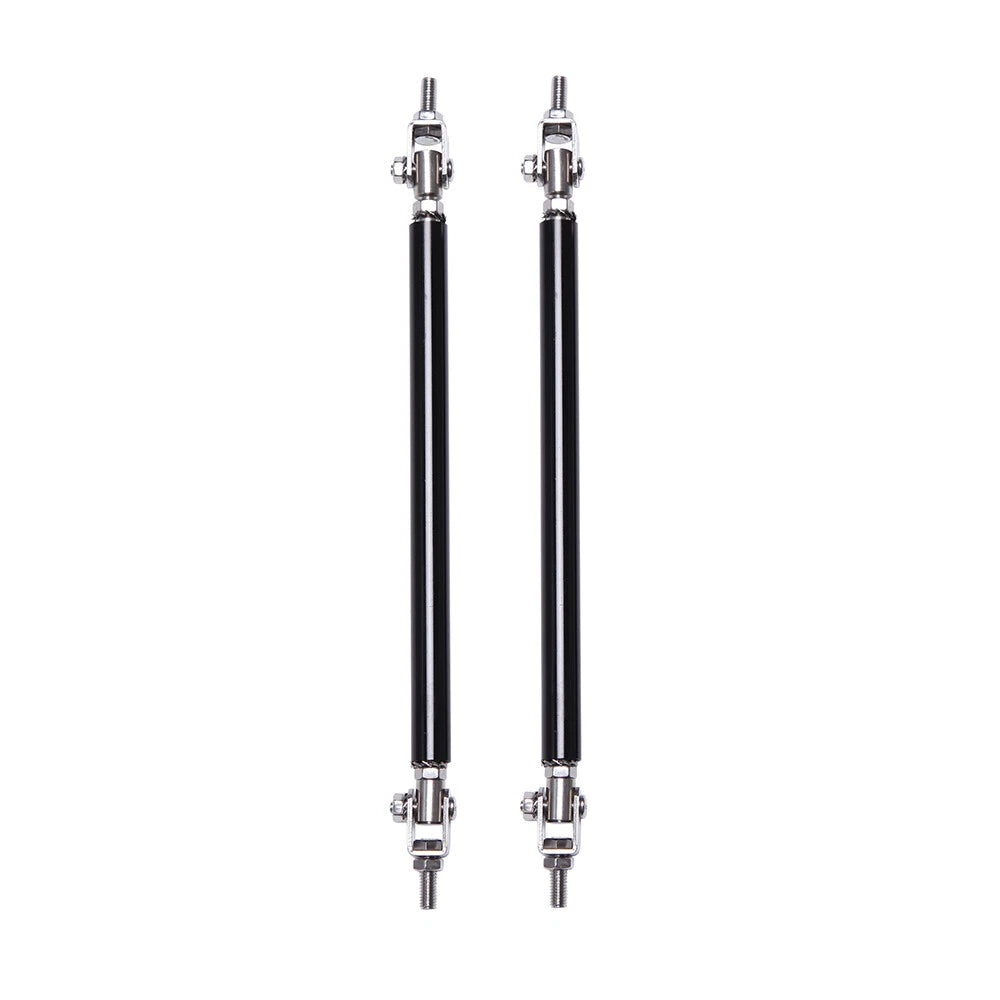 2 PCS Black Universal 15 CM Adjustable Front Bumper Lip Splitter Strut Rod Tie Support Bar For All Cars