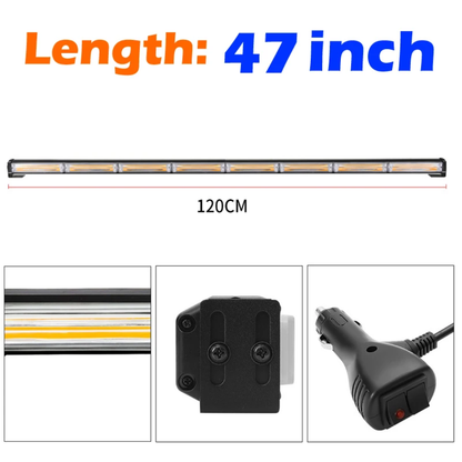 Led SUV 120 cm Advisor Strobe Light 8 Led Bar, 24IN COB LED Warning Lights, 15 Modes Safety Flashing Police Light Bars with Cigar Lighter for Emergency Vehicles Trucks