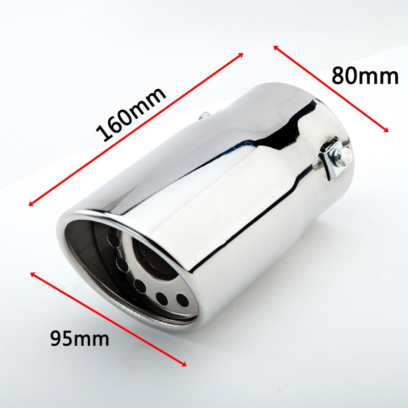 Exhaust Muffler 80mm Stainless Steel Bolt-on silver Angle-cut intercooled Tip A12X