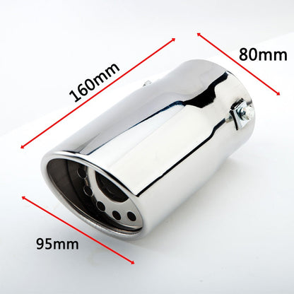 Exhaust Muffler 80mm Stainless Steel Bolt-on silver Angle-cut intercooled Tip A12X