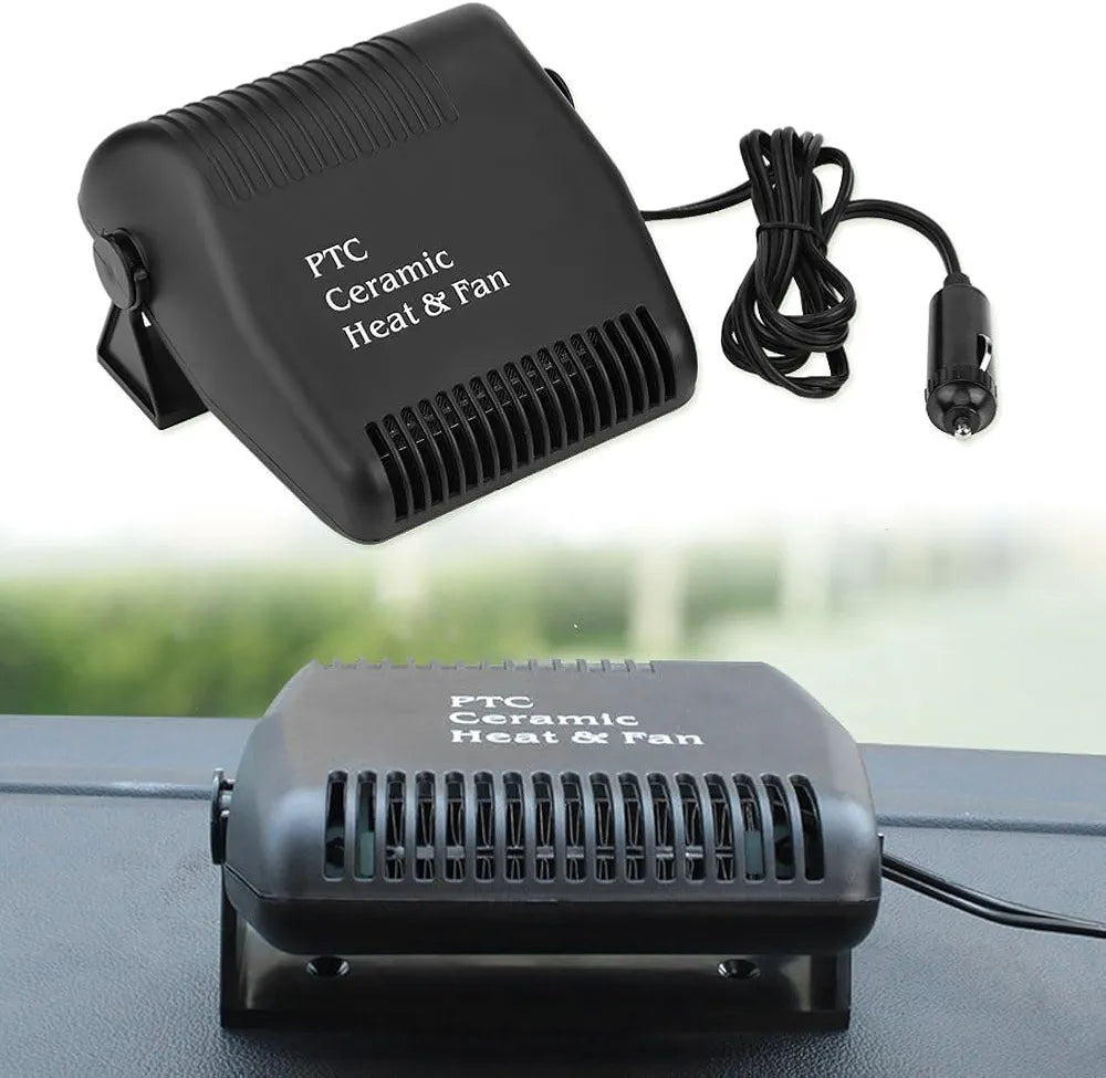 Car Heater Defroster,12V Cooling Fan Heater 2 in 1 Portable Fast Heating Low Noise Car Ceramic Heating Windshield Defroster Demister