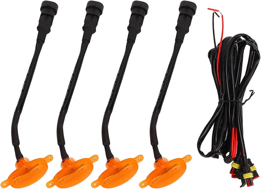 Universal Front Grille Light, Car LED Grille Lighting Kit LED Marker Lamps 3000k Yellow IP67 Waterproof for All Cars