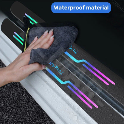 4PCS Car Door Sill Protector Strip Anti Scratch Threshold Bumper Film Sticker