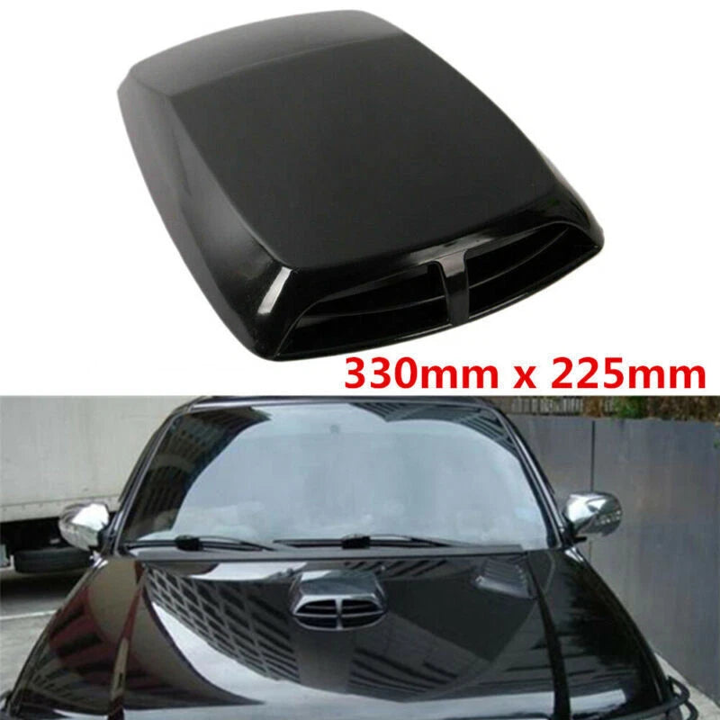 Universal Black ABS Car Decorative Air Flow Intake Hood Scoop Vent Bonnet Cover