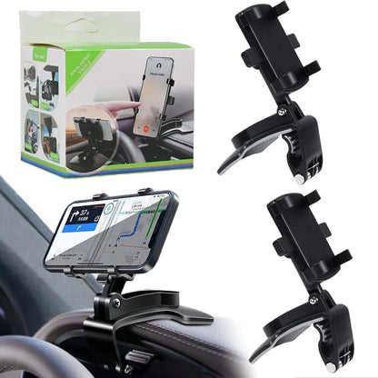 Lifegiverwise Phone Holder, Swivelling Stand for Car Stand, Multifunctional 360 Car Dashboard Mobile Phone Holder, Universal Car Mount Cell Phone Holder Stand Dashboard Rear View Mirror