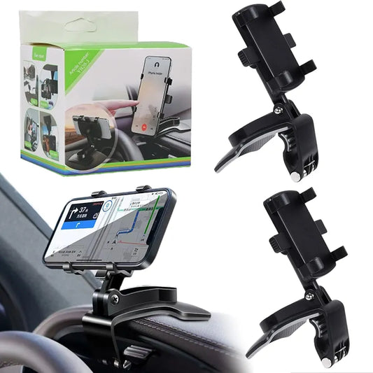 Lifegiverwise Phone Holder, Swivelling Stand for Car Stand, Multifunctional 360 Car Dashboard Mobile Phone Holder, Universal Car Mount Cell Phone Holder Stand Dashboard Rear View Mirror
