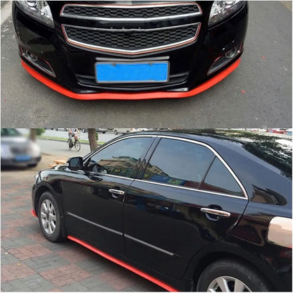Universal Black Rubber Car Body Protector Front Lip Splitter Trim Bumper US