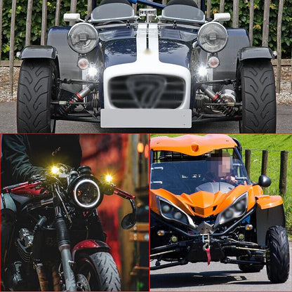 2X LED Headlight Yellow White Hi/Lo Spot Light Driving Fog Lamp ATV
