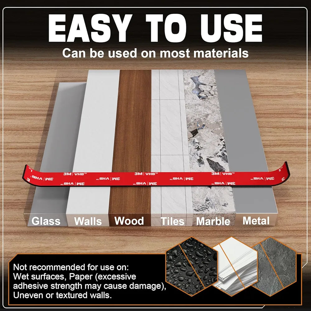 Double Sided Tape Heavy Duty 10FT,Double Sided mounting Tape for Walls,3M vhb Strong Double Sided Tape Heavy Duty for Car, LED Strip Light, Home/Office Decor