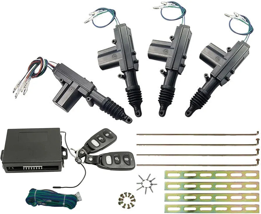 4Door Power Central Lock Kit Car Remote Control Conversion w/2 Keyless Entry