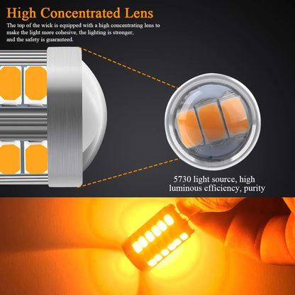 2X LED Amber Yellow Turn Signal Blinker High Power Light Bulbs
