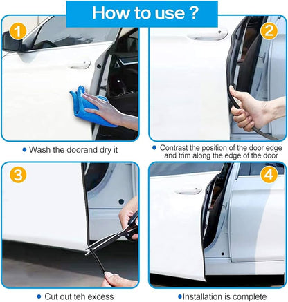 Car Door Protection 5 m Rubber Edge Protection for Most Models Black
