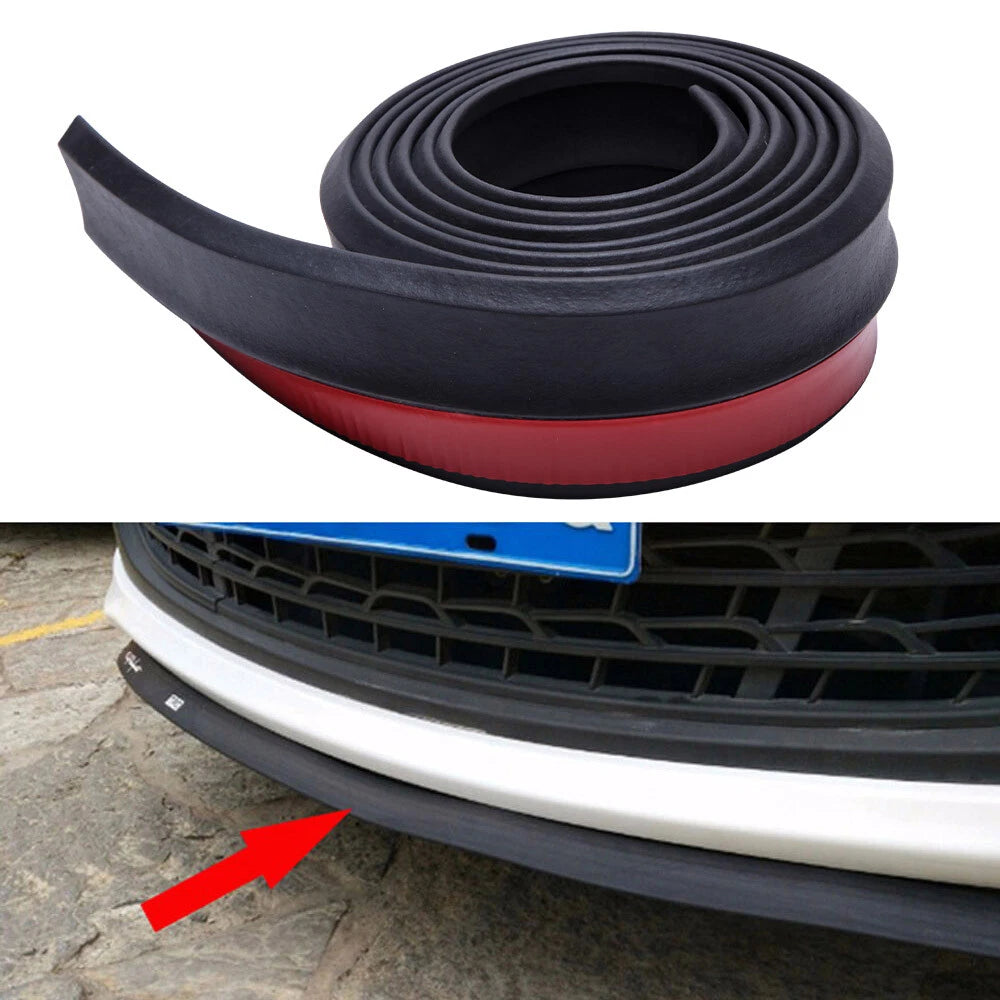 Universal Black Rubber Car Body Protector Front Lip Splitter Trim Bumper US