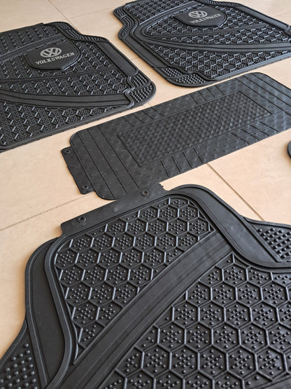 Volkswagen Premium Shield Design All-Weather 5PCS Floor Mats Set – Universal Fit for All Vehicles