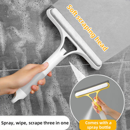 3 in 1 Water Spraying Window Wiper, Efficient Portable Cleaning Squeegee for Mirror, Tile, Shower, and Glass Material