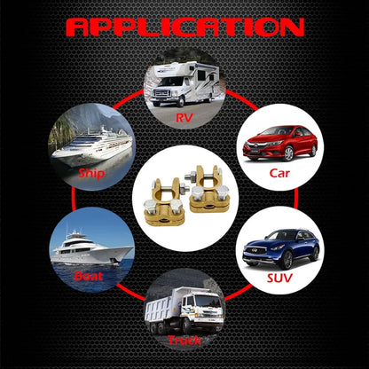 Ampper Brass Battery Terminal Connectors, Top Post Battery Terminals Connector Battery Cable Ends for Marine Car Boat RV Vehicles (1 Pair)
