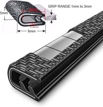 Car Door Protection 5 m Rubber Edge Protection for Most Models Black