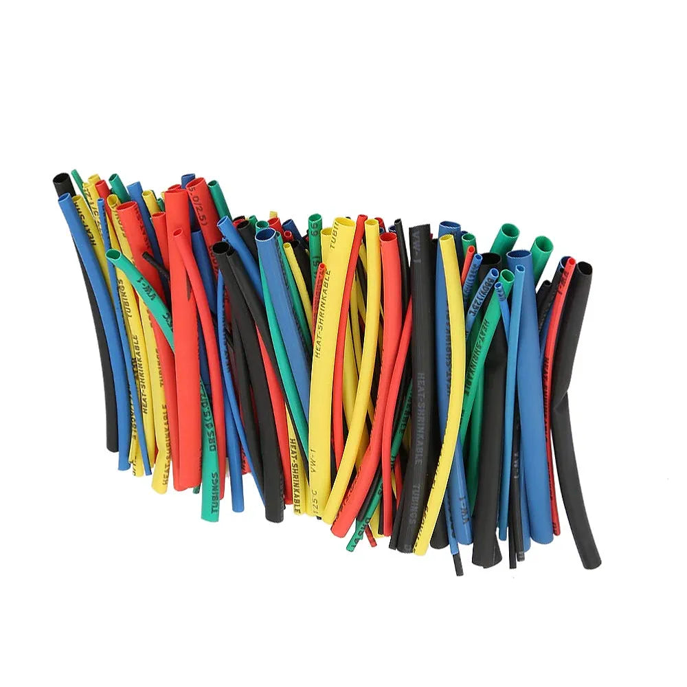 Heat Shrink Sleeve, 100 Pcs 5 Sizes 5 Color Shrink Tube Cable Insulated Sleeve