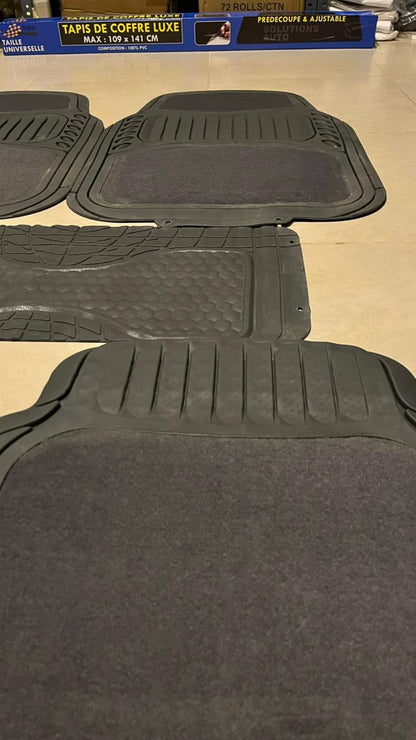 Universal Grey Luxury Carpet & Rubber Floor Mats – Premium 5PCS Set