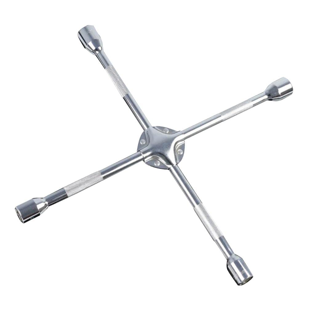 4 Way Cross Wrench Utility Plumbing Multi Reinforced Valve Tool for Car Wheel Nut