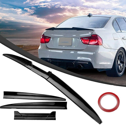 For All Cars Adjustable Rubber Rear Trunk Spoiler Lip Roof Tail Wing Black For Car Sedan Universal