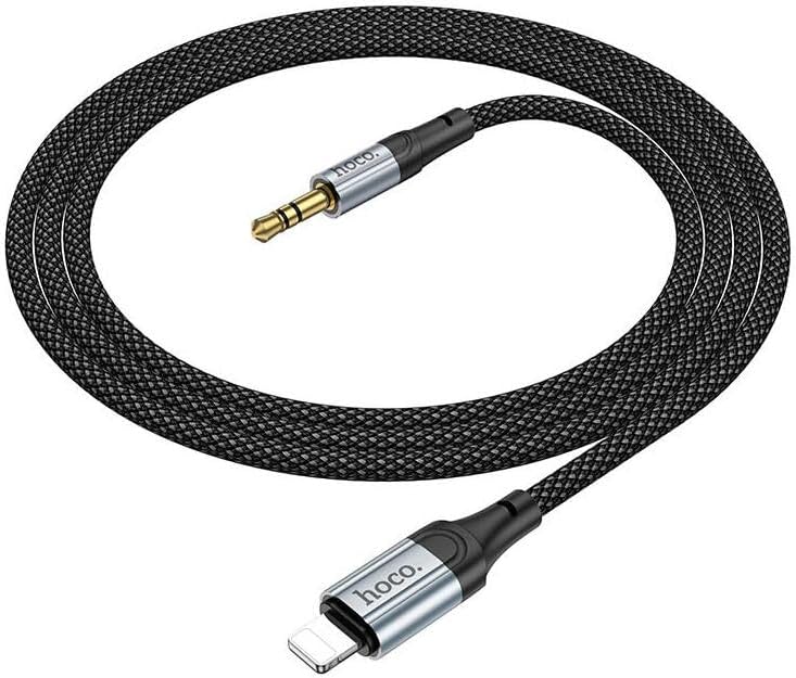 HOCO UPA26 Lightning to 3.5mm AUX Cable – Hi-Fi Audio, iPhone to Car Stereo, 1M Braided Cable