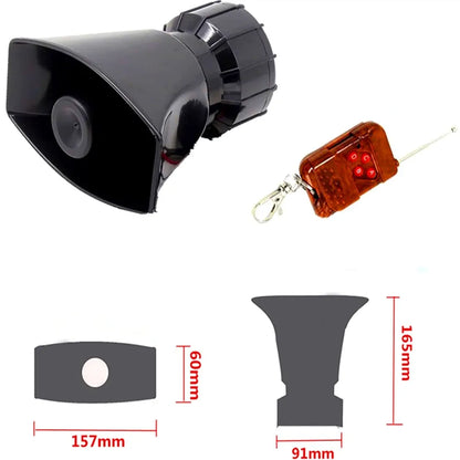 Car Horn Remote alarm horn Siren alarm Multiple Tone 100W Loud Car Warning Alarm Police Fire Siren Horn with Brown Remote Controller Wireless speaker Electric Horn for 12V car truck boat ect