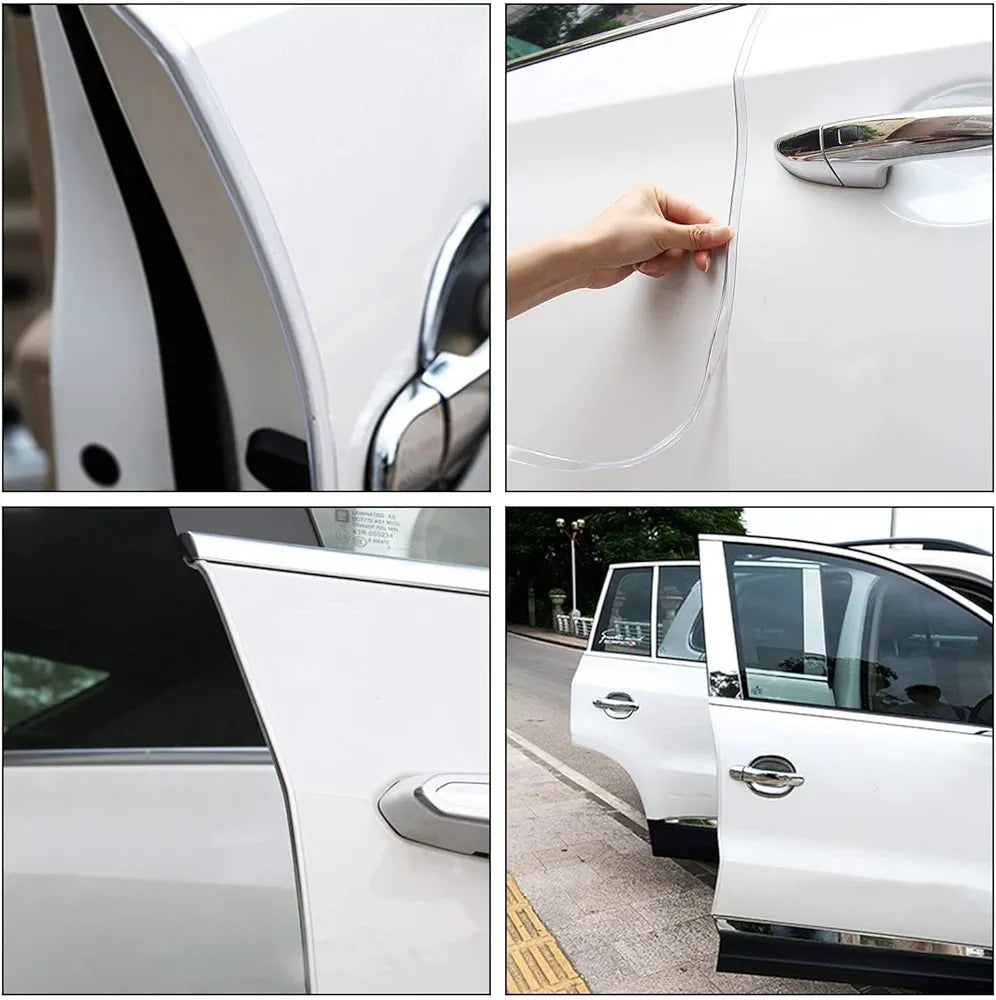 5 Meters Transparent Car edge Protector Strip 5M car edge trim rubber seal protector U-shaped car protection door edge protector, Fit for SUV Sedan MPV and Most Models