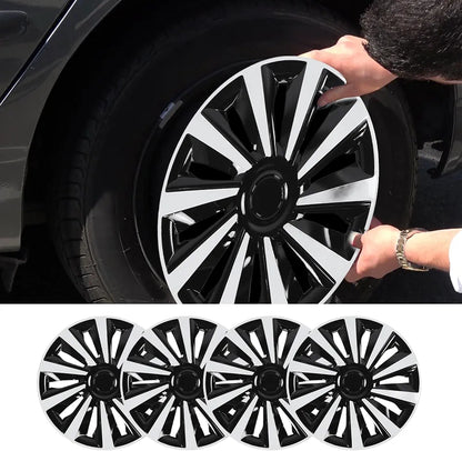 4pcs 15 Inch Wheel Cover Hub Cap, Universal Fit for Steel Wheels with ABS Material Design Fits Most Cars Trucks SUVs