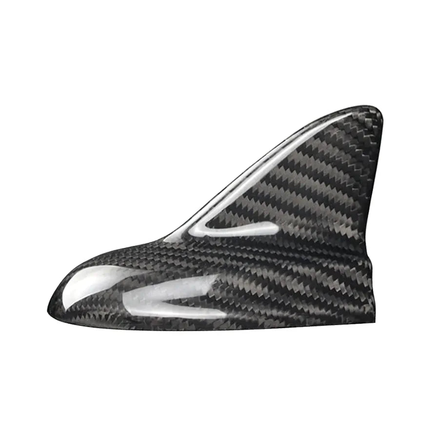 Black Antenna Cap Dry Carbon Fiber Car Antenna Cover Roof Shark Fin Trim