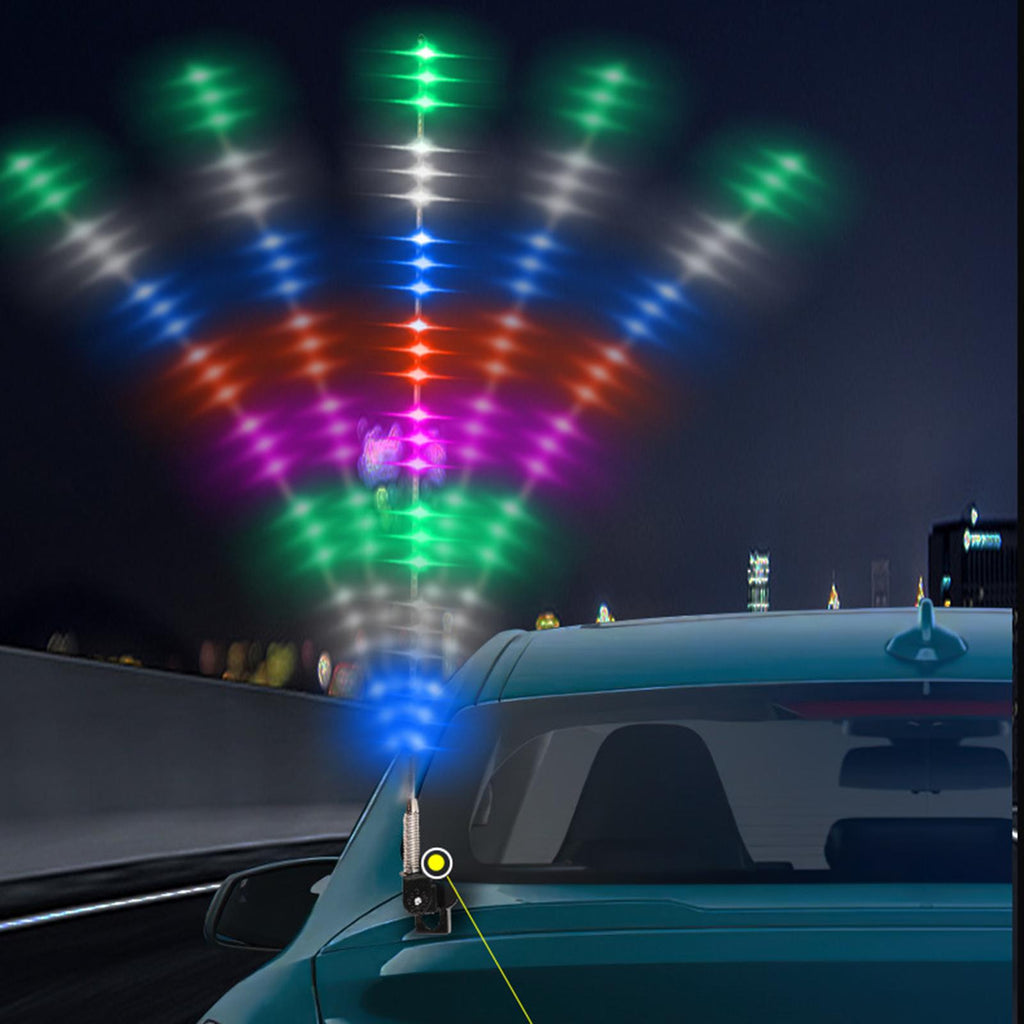 Bluetooth 70 Cm LED Whip,Light Whip,RGB Warning Lights for Car 12V/24V LED Antenna Lights, Illuminated Antenna Whips, Brake Light for , ATV, SUV