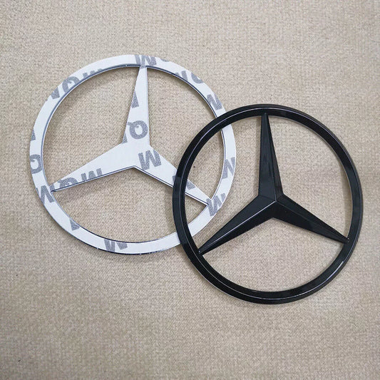 Black 9 cm Rear Trunk Emblem Badge Decal Sticker for Mercedes Glossy