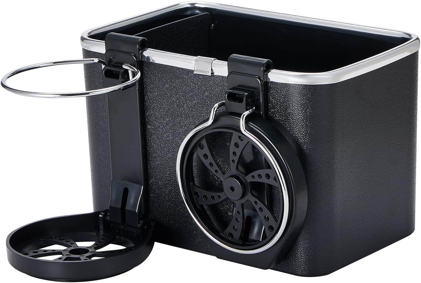 Car Armrest Storage Box - Car Armrest Storage Box with 2 Cup Holders, Autheal Armrest Storage Box, Multi-Functional Auto Console Organizer for Water Cup (Black)