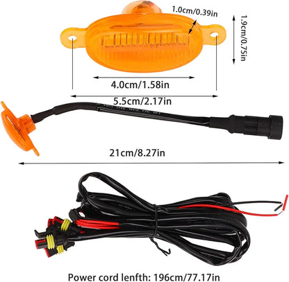 Universal Front Grille Light, Car LED Grille Lighting Kit LED Marker Lamps 3000k Yellow IP67 Waterproof for All Cars