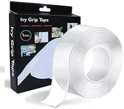 VSM Double Sided Tape Heavy Duty - Multipurpose Removable Traceless Mounting Adhesive Tape for Walls，Washable Reusable Strong Sticky Strips Grip Tape (2)