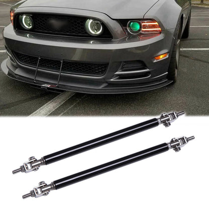 2 PCS Black Universal 15 CM Adjustable Front Bumper Lip Splitter Strut Rod Tie Support Bar For All Cars